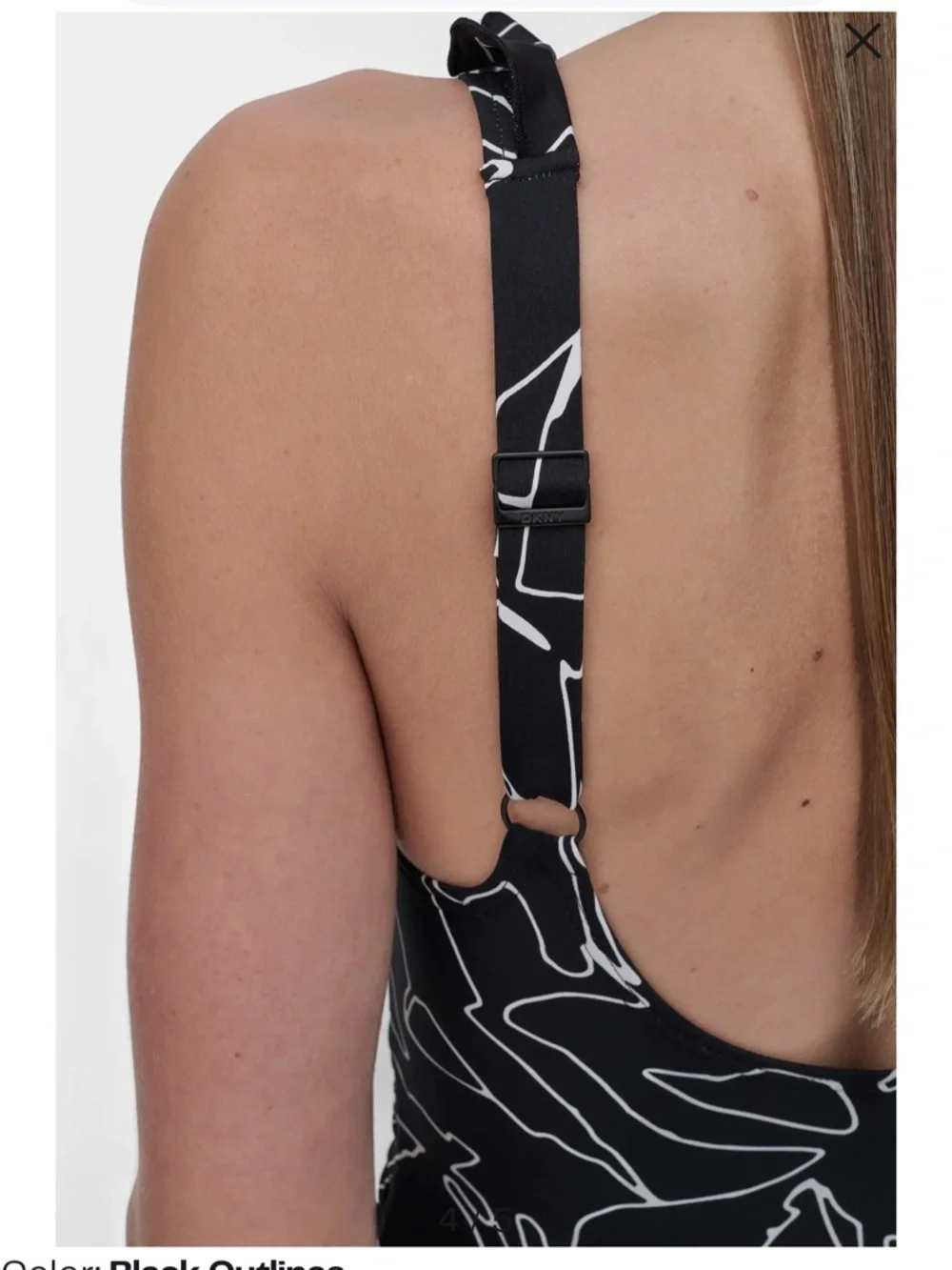 DKNY Ruffle Plunge Neck One Piece Swimsuit - Picture 15 of 16